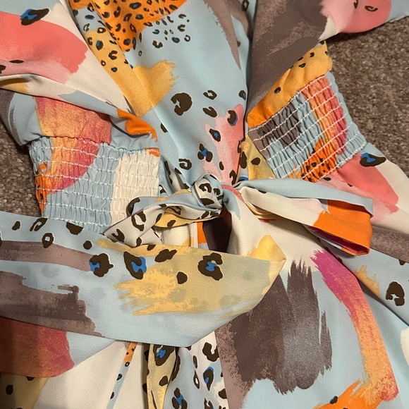 Colorful Abstract Print Midi Dress - Picture 2 of 4